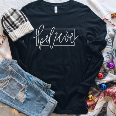 Believe Hand Lettered Shirts & Tops