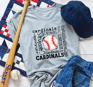 Cardinals Baseball Typography Shirts