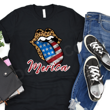 Load image into Gallery viewer, Merica - Patriotic Mouth With Tongue - For Dark Colors (Adult - Infant)