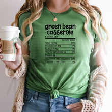 Load image into Gallery viewer, Green Bean Casserole - Nutrition Ingredients Black Shirts
