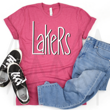 Load image into Gallery viewer, Lakers White Stacked Narrow