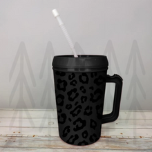 Load image into Gallery viewer, 34 Oz Old School Flashback Mega Cups Black Leopard Drinkware

