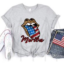 Load image into Gallery viewer, Merica - Patriotic Mouth With Tongue - For Light Colors (Adult - Infant)