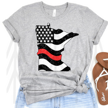 Load image into Gallery viewer, Minnesota Flag - Thin Red Line - Distressed (Adult - Infant)