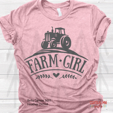 Farm Girl - Tractor Dark Grey Design Shirts