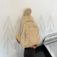Load image into Gallery viewer, Corduroy Sling Bags Khaki Bag
