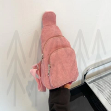 Load image into Gallery viewer, Corduroy Sling Bags Pink Bag
