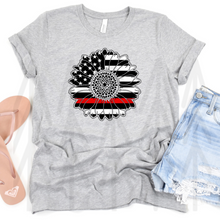 Load image into Gallery viewer, Thin Red Line - Firefighter Sunflower (Adult - Infant)