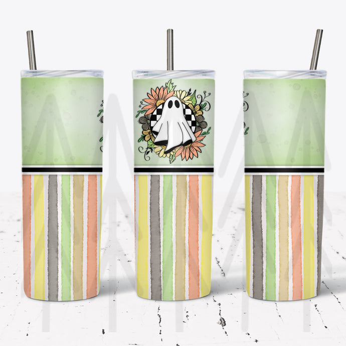 Checkered Ghost Floral - 20oz Tumbler