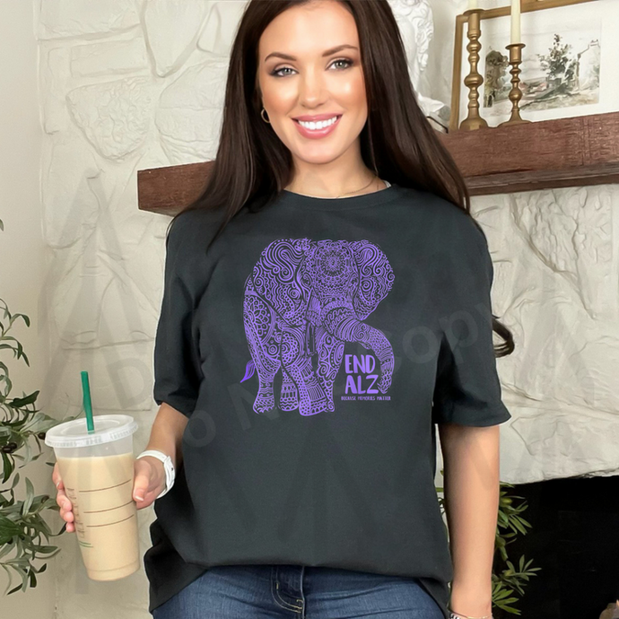 END ALZ - Purple Elephant (Adult - Infant)