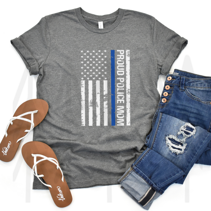 Proud Police Mom Flag (Adult - Infant)