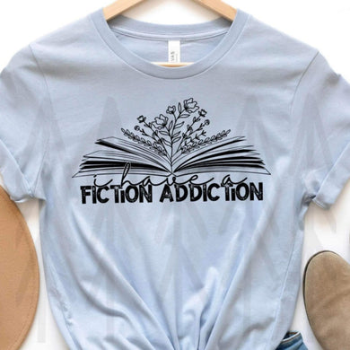 Fiction Addiction - Black Lettering Shirts