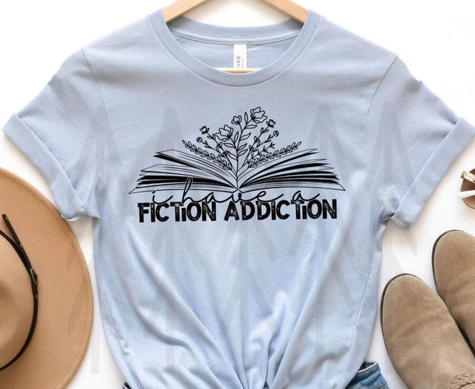 Fiction Addiction - Black Lettering Shirts