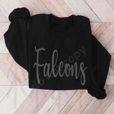 Falcons - Puff Print Black Shirts