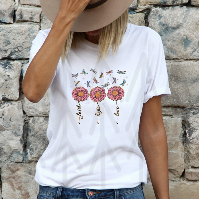 Faith Love Hope Dragonflies (Adult - Infant)