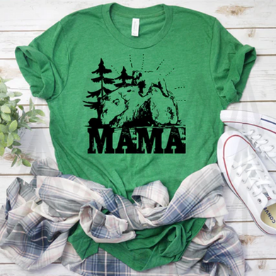 Mama Bear With Trees - Black Shirts