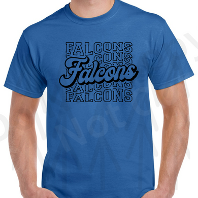 Falcons - Cursive Stacked Black (Adult Infant) Shirts