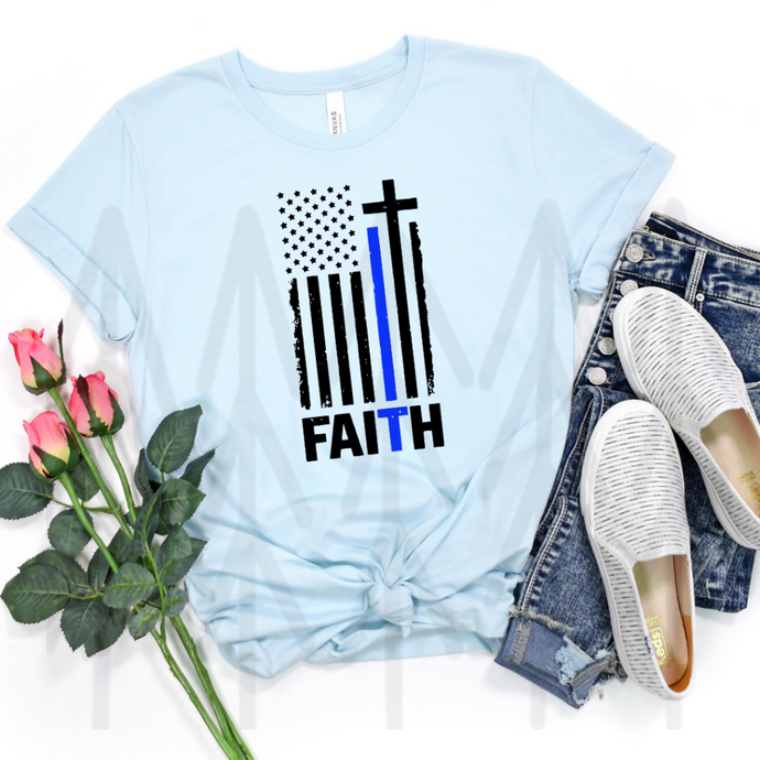 Faith Cross Flag Blue (Adult - Infant)