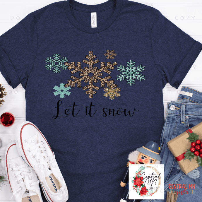 Let It Snow Snowflakes Shirts & Tops