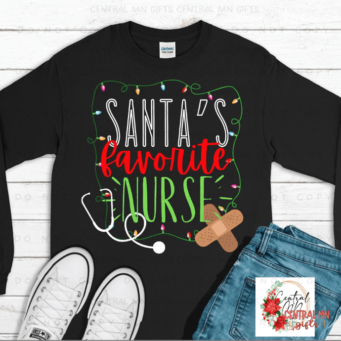 Santas Favorite Nurse Shirts & Tops