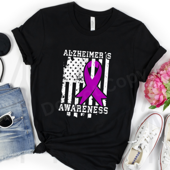 Alzheimer's Awareness - Purple Ribbon Flag  (Adult - Infant)