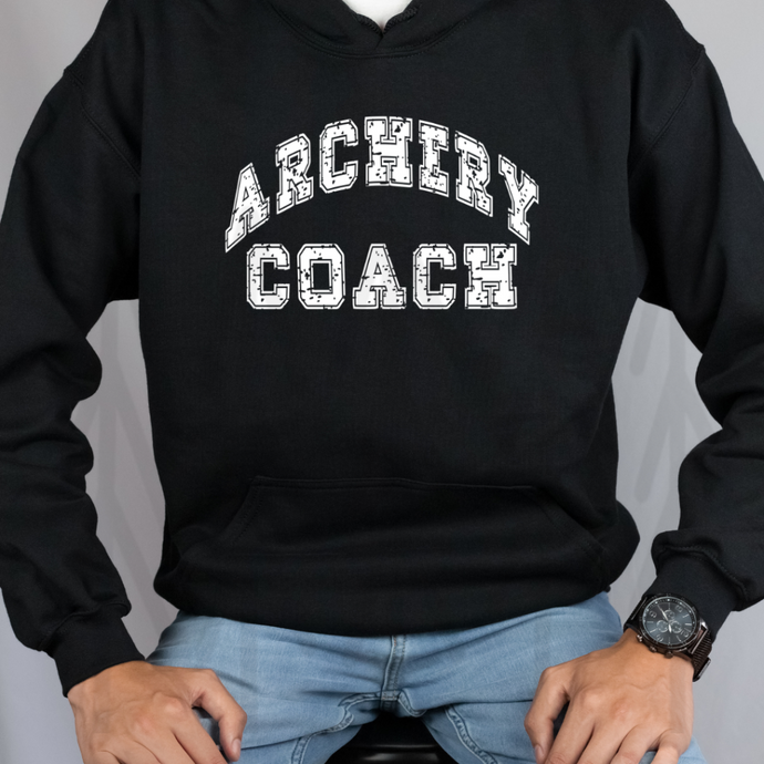 Archery Coach - Curved Grunge - White