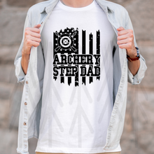 Load image into Gallery viewer, Archery Step Dad Flag - Distressed Black - With Pocket Option
