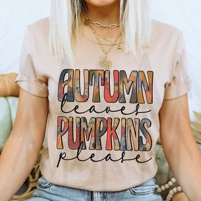 Autumn Leaves Pumpkins Please (Adult - Infant)