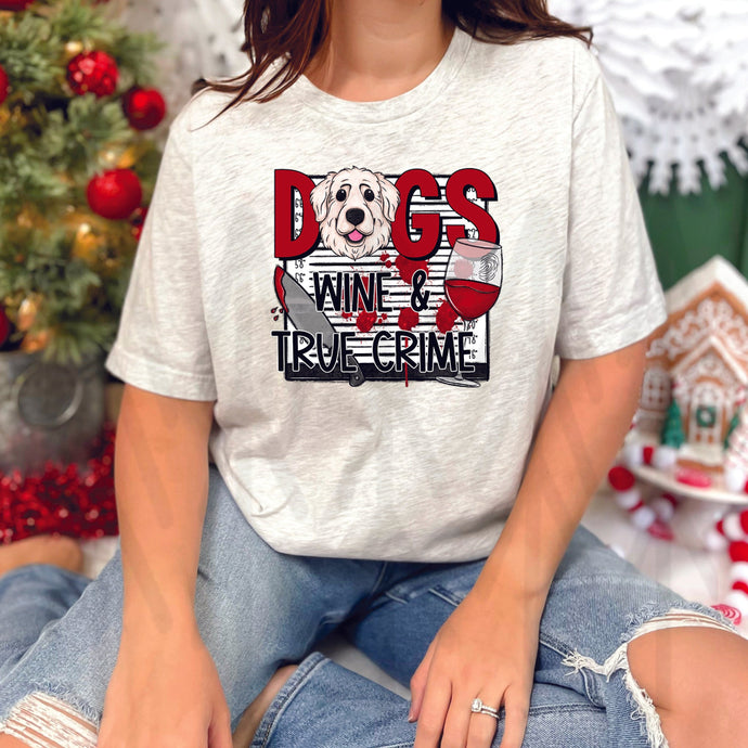 Dogs Wine True Crime- Great Pyrenees