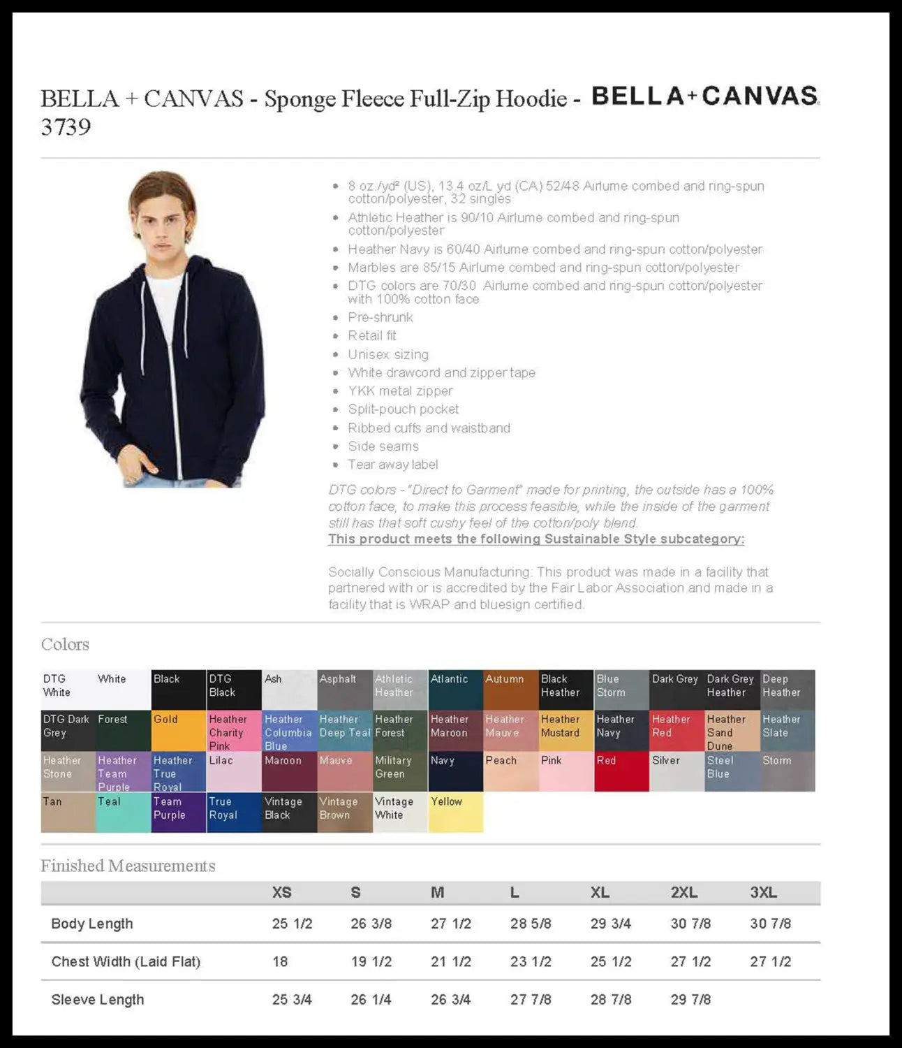 Size & Color Charts