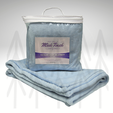 Minky Touch Luxury Baby Blanket Blue & Toddler