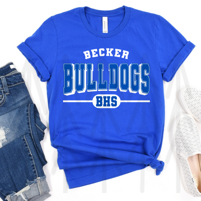 High School Mascots - Becker Bulldogs White (Adult - Infant)