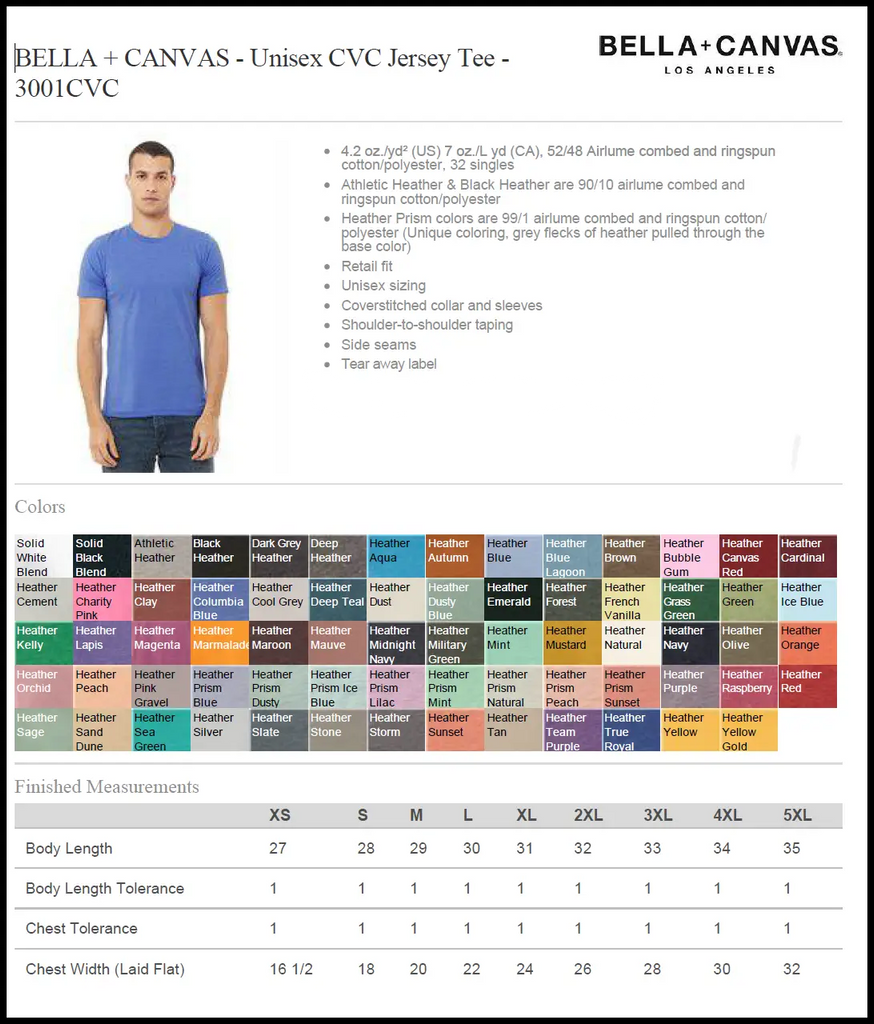 Size & Color Charts
