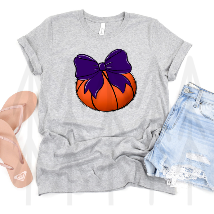 Bows And Balls Basketball Purple