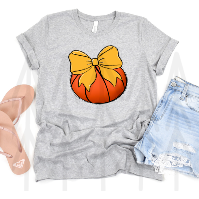 Bows And Balls Basketball Yellow Gold