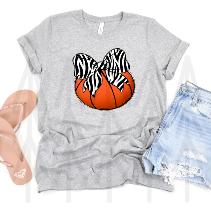Bows And Balls Basketball Zebra