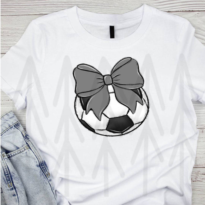 Bows And Balls Soccer Gray