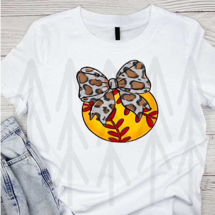 Bows And Balls Softball Leopard
