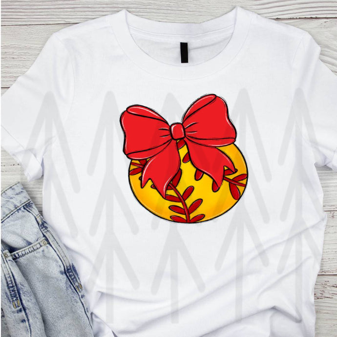 Bows And Balls Softball Red