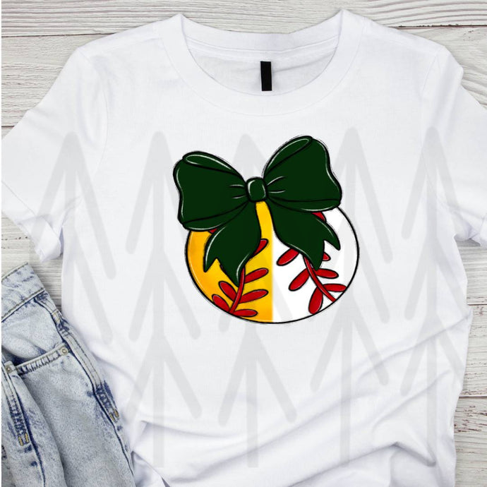 Bows And Balls Split Dark Green