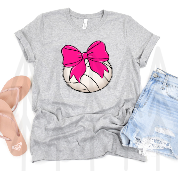 Bows And Balls Volleyball Pink