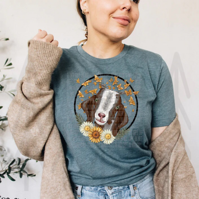 Goat With Flowers Shirts