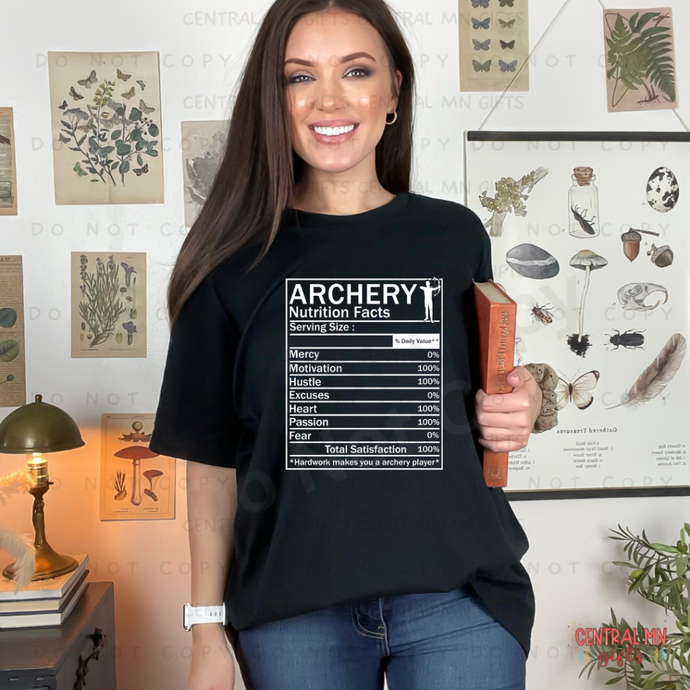 Archery Nutrition Facts (Adult - Infant) Shirts