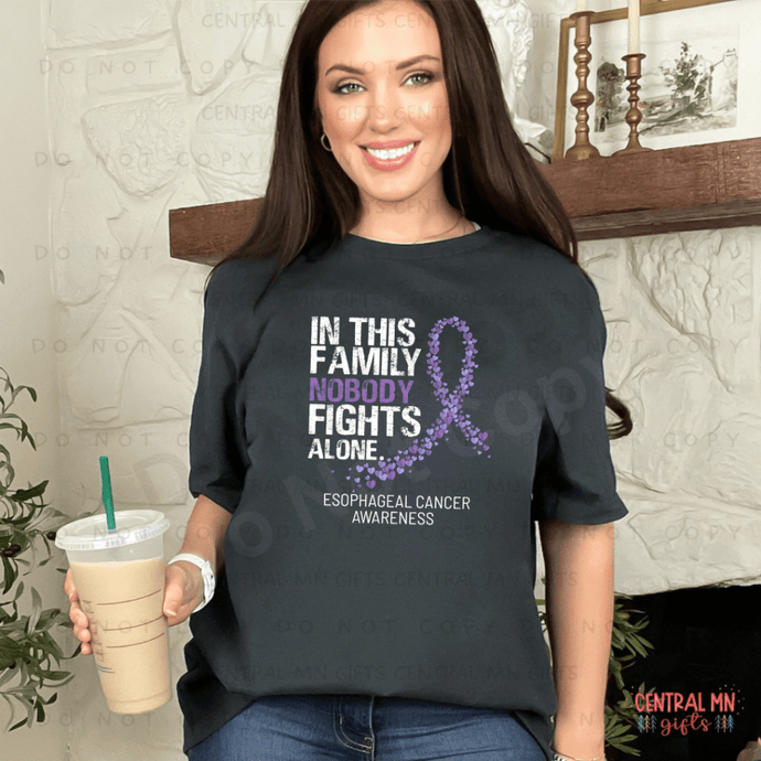 Esophageal Cancer Awareness - In This Family Nobody Fights Alone (Adult Infant) Shirts