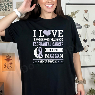 Esophageal Cancer Awareness - I Love Someone To The Moon And Back (Adult Infant) Shirts