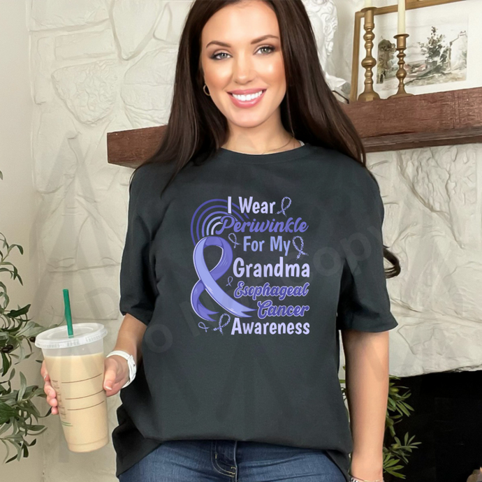 Esophageal Cancer Awareness - I Wear Periwinkle Grandma (Adult Infant) Shirts