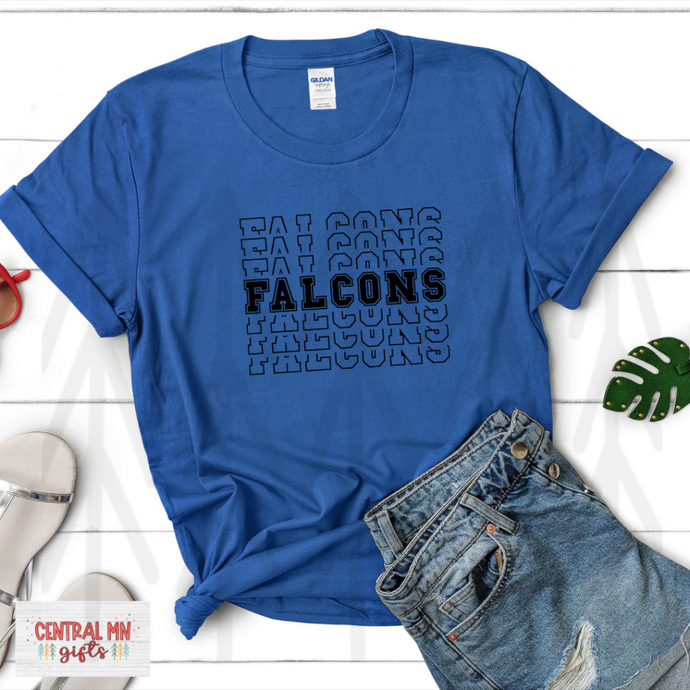 Falcons Stacked - Black Lettering Shirts