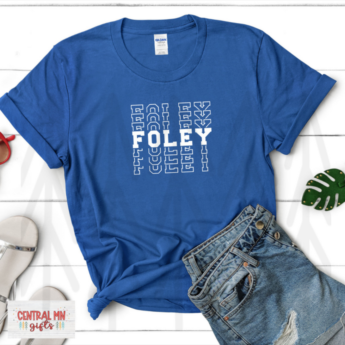 Foley Stacked - White Lettering Shirts