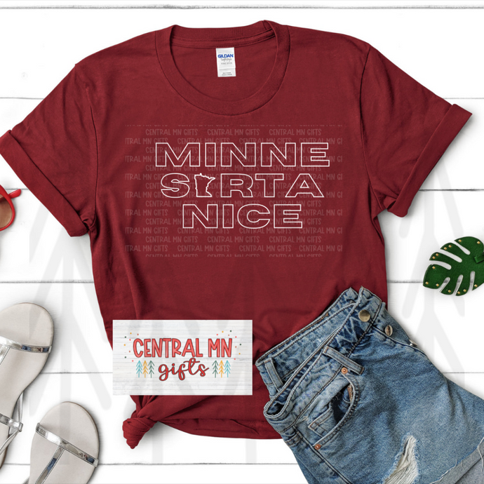 Minne Sorta Nice - Outline White Design Shirts