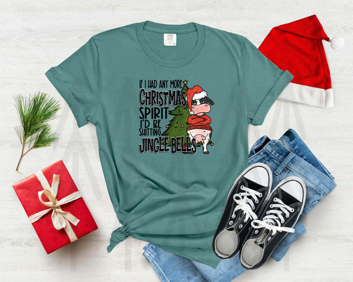 Christmas Spirit Cow (ADULT SHIRT)